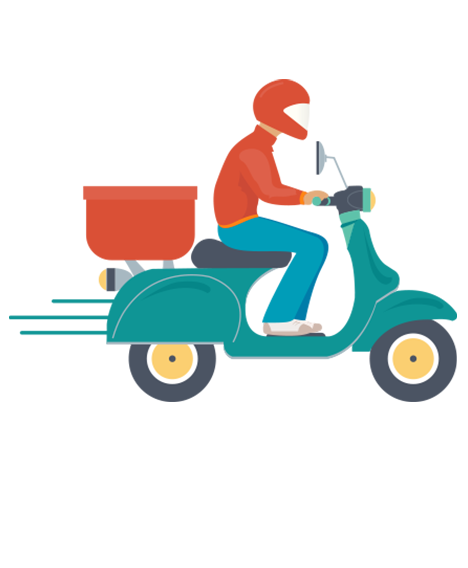 delivery man on bike